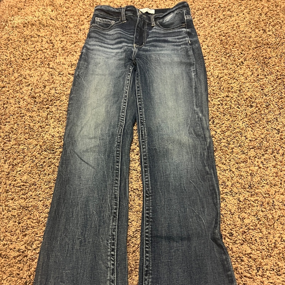 Buckle -boot cut jeans. High rise universal fit.